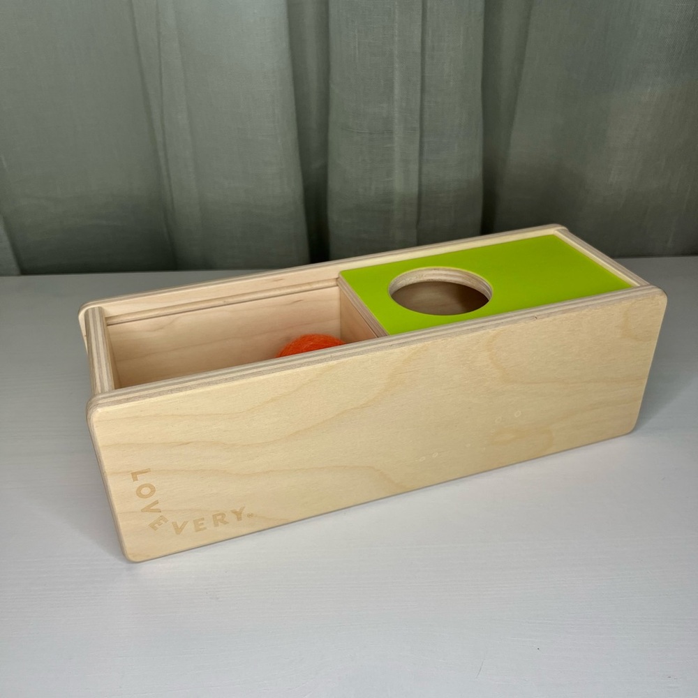 Lovevery Sliding Top Drop Box with Felt Ball from the Thinker Kit Months 11-12 - Picture 3 of 5